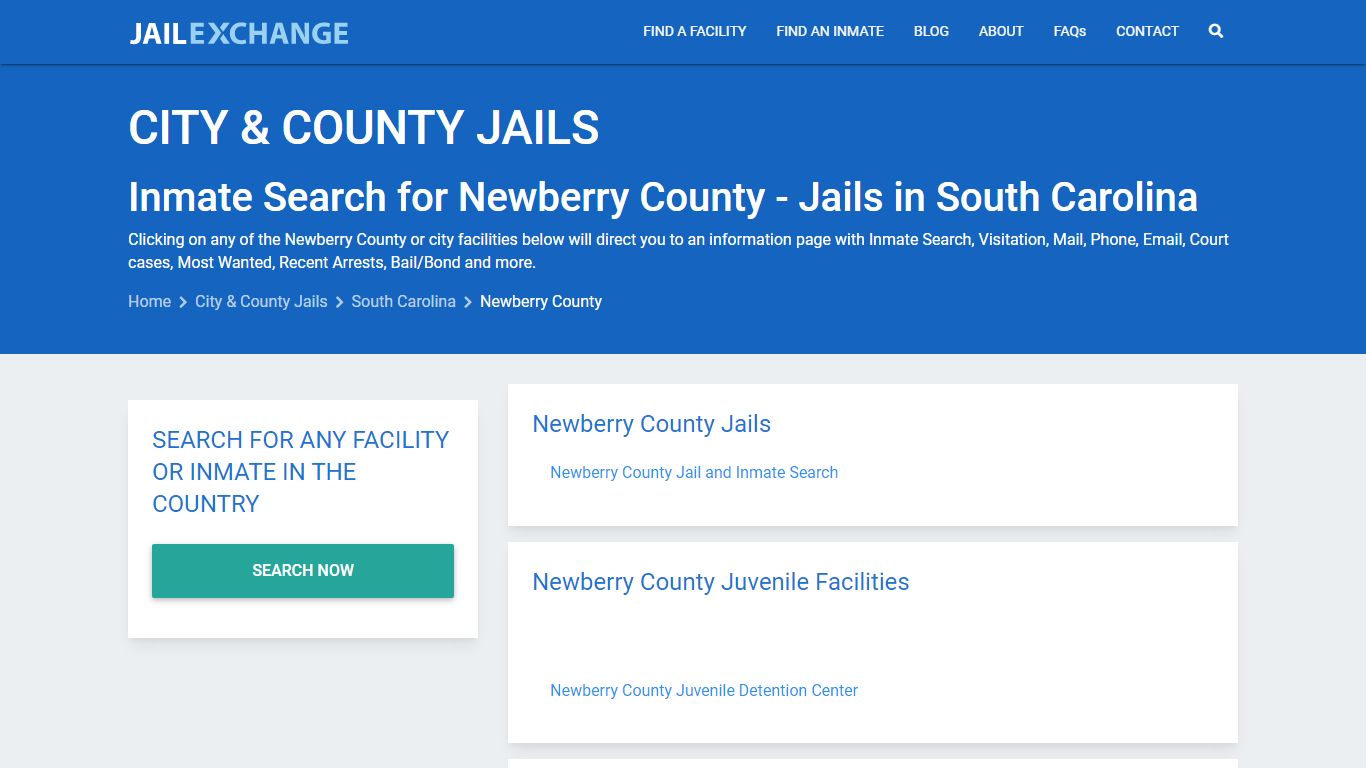 Inmate Search for Newberry County | Jails in South Carolina - Jail Exchange